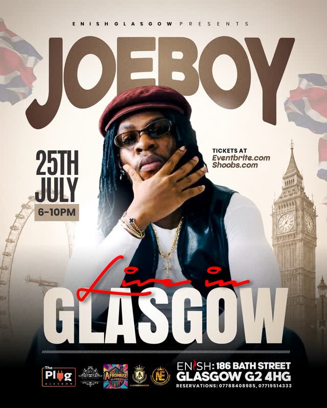 Joeboy Live at Enish Glasgow